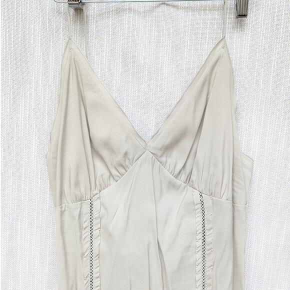 H&M HM Grayish Green/Sage Lace Detail Sleeveless Slip Midi Maxi Dress, size M - Picture 3 of 8